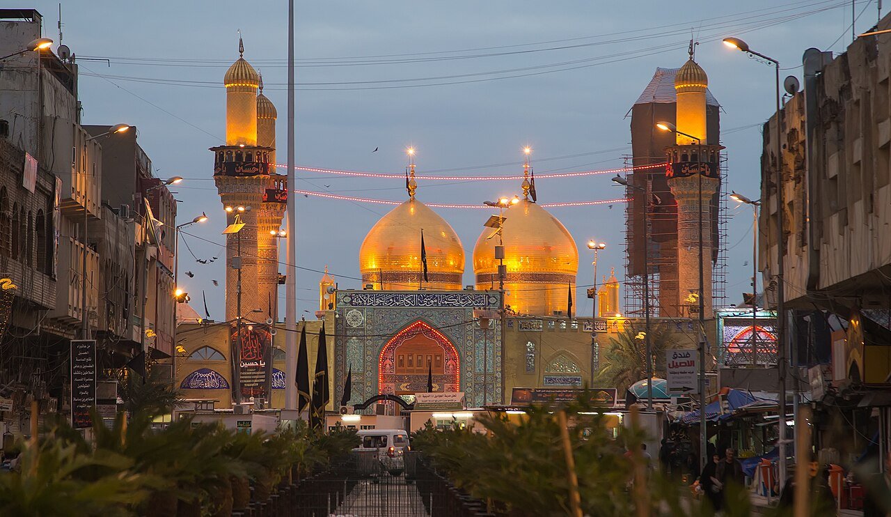Twin golden domes of the Kadhimiya shrine in Baghdad